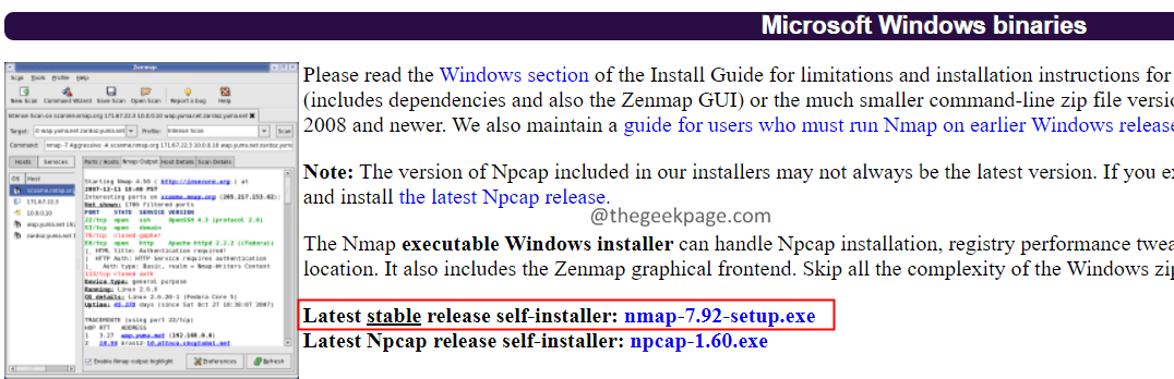 Windows 11 / 10'da NMap kullanarak tüm açık bağlantı noktalarını tarama