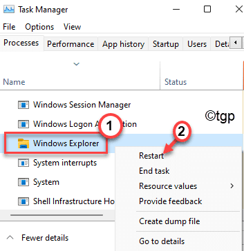 Riavvio minimo di Windows Exploer