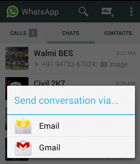 whatsapp-e-postaya gönder