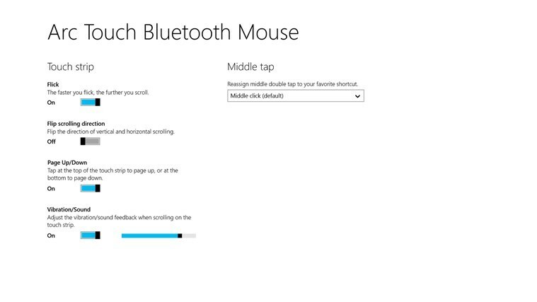 Aplicația Arc Touch Bluetooth Mouse și Arc Touch Mouse Surface Edition