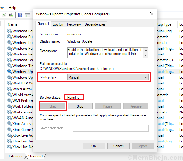 תקן את שירות עדכוני Windows לא פועל ב- Windows 10