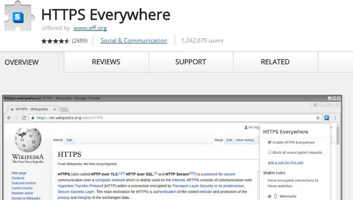 Google Chrome HTTPS Everywhere -laajennus suojaa vierailemasi verkkosivustot