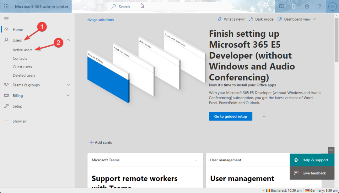 Usuários ativos não podem acessar o centro de administração do Microsoft Teams
