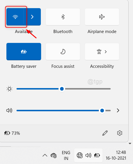 Wi Fi desde Action Center Win11