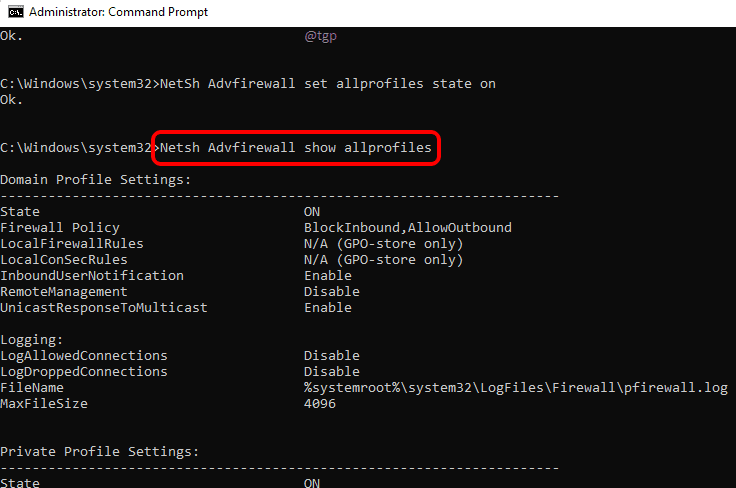 Sådan aktiverer/deaktiverer du Windows Firewall via kommandoprompt i Windows 11