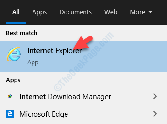 Resultado Clique com o botão esquerdo do mouse no Internet Explorer