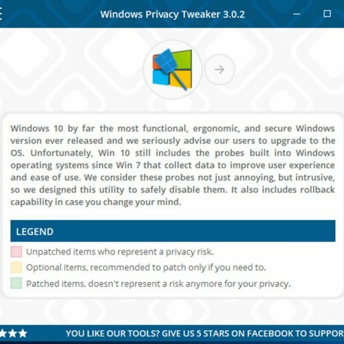 Windowsi privaatsuse tweakeri tarkvara