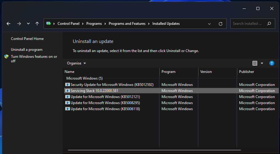 Įdiegti naujinimai warzone lag po Windows atnaujinimo