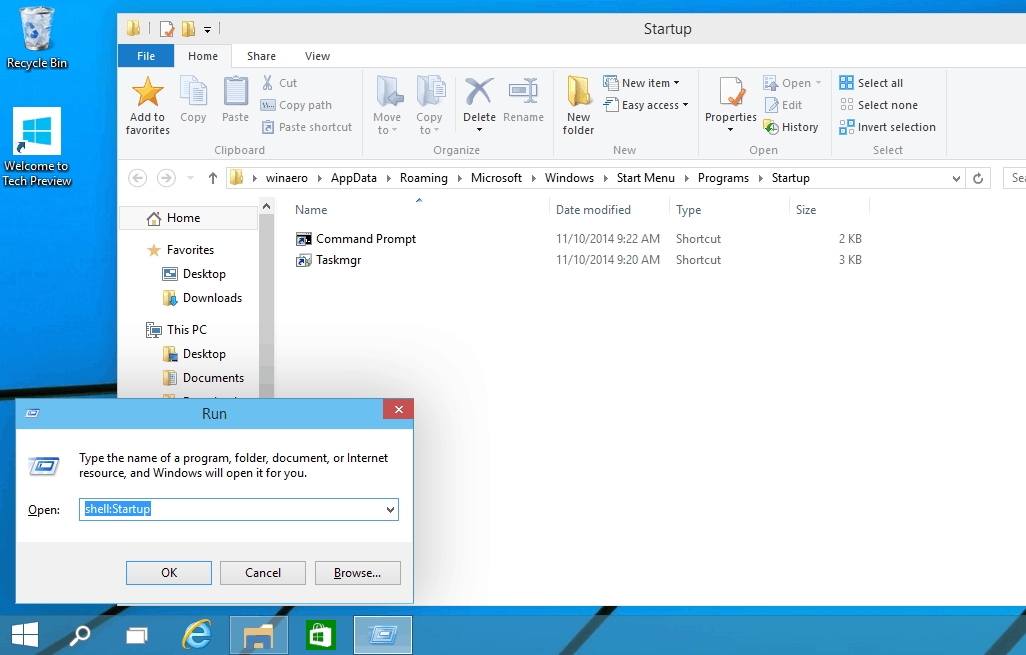 Shell-opdrachten in het besturingssysteem Windows 10