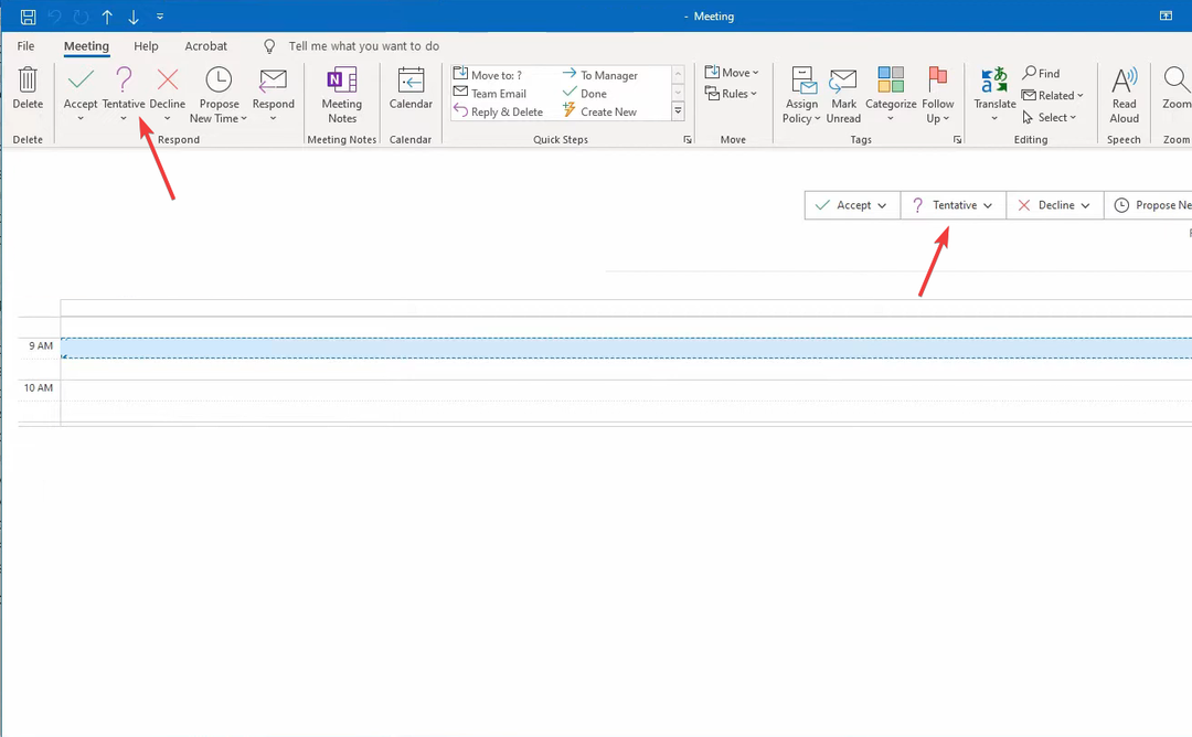 O que é uma reunião provisória no Outlook? Como faço para usá-los?