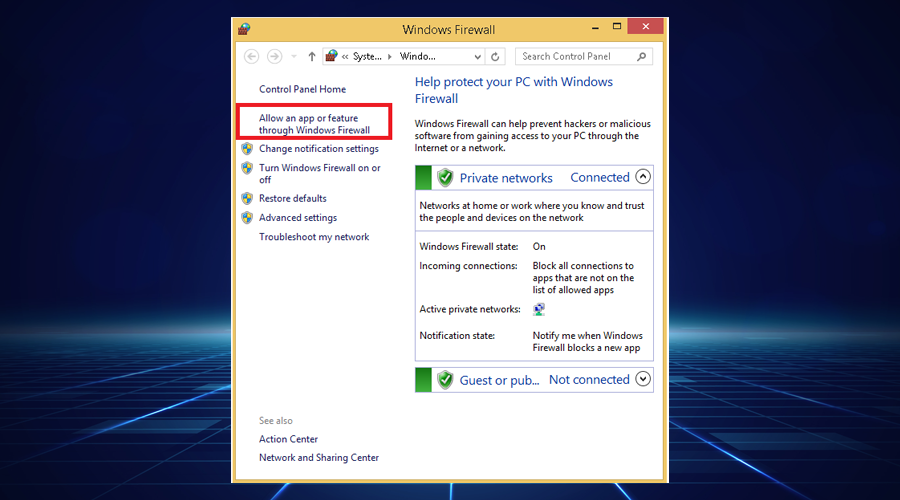 Zulassen einer App oder Funktion durch die Windows-Firewall