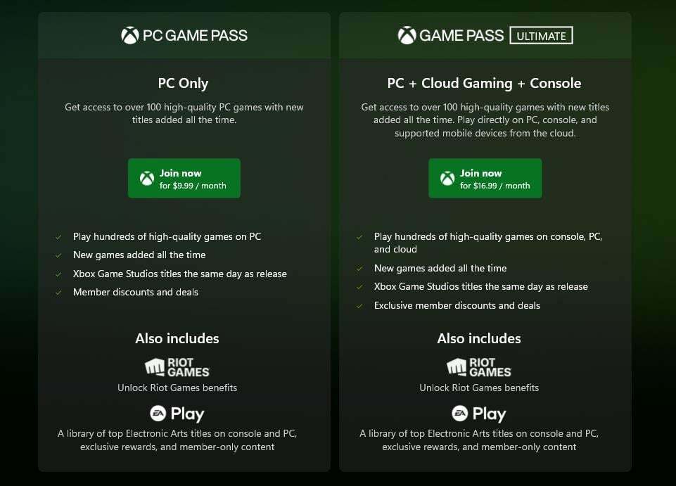 Game Pass im Microsoft Store