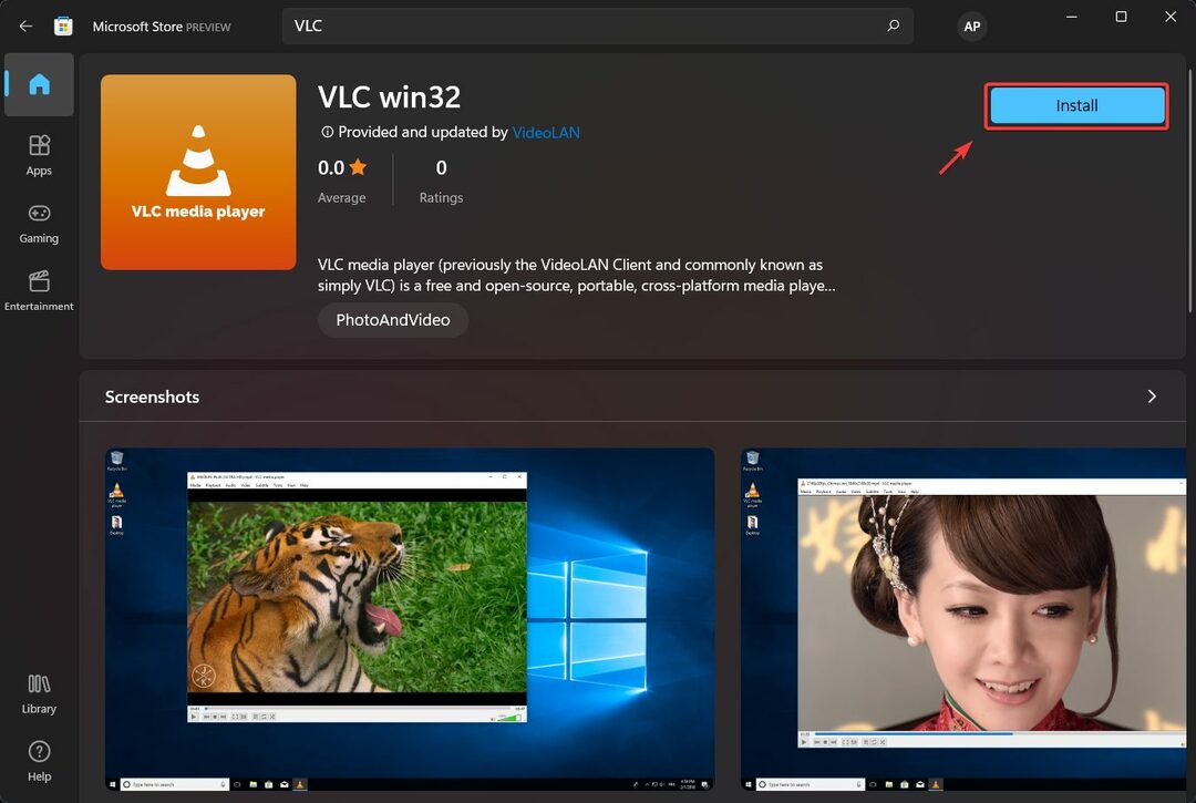 Cómo descargar el reproductor VLC desde la App Store de Windows 11