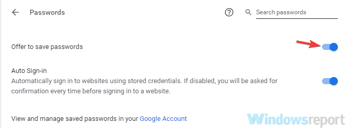 Chrome si ne bo zapomnil gesla za spletno mesto