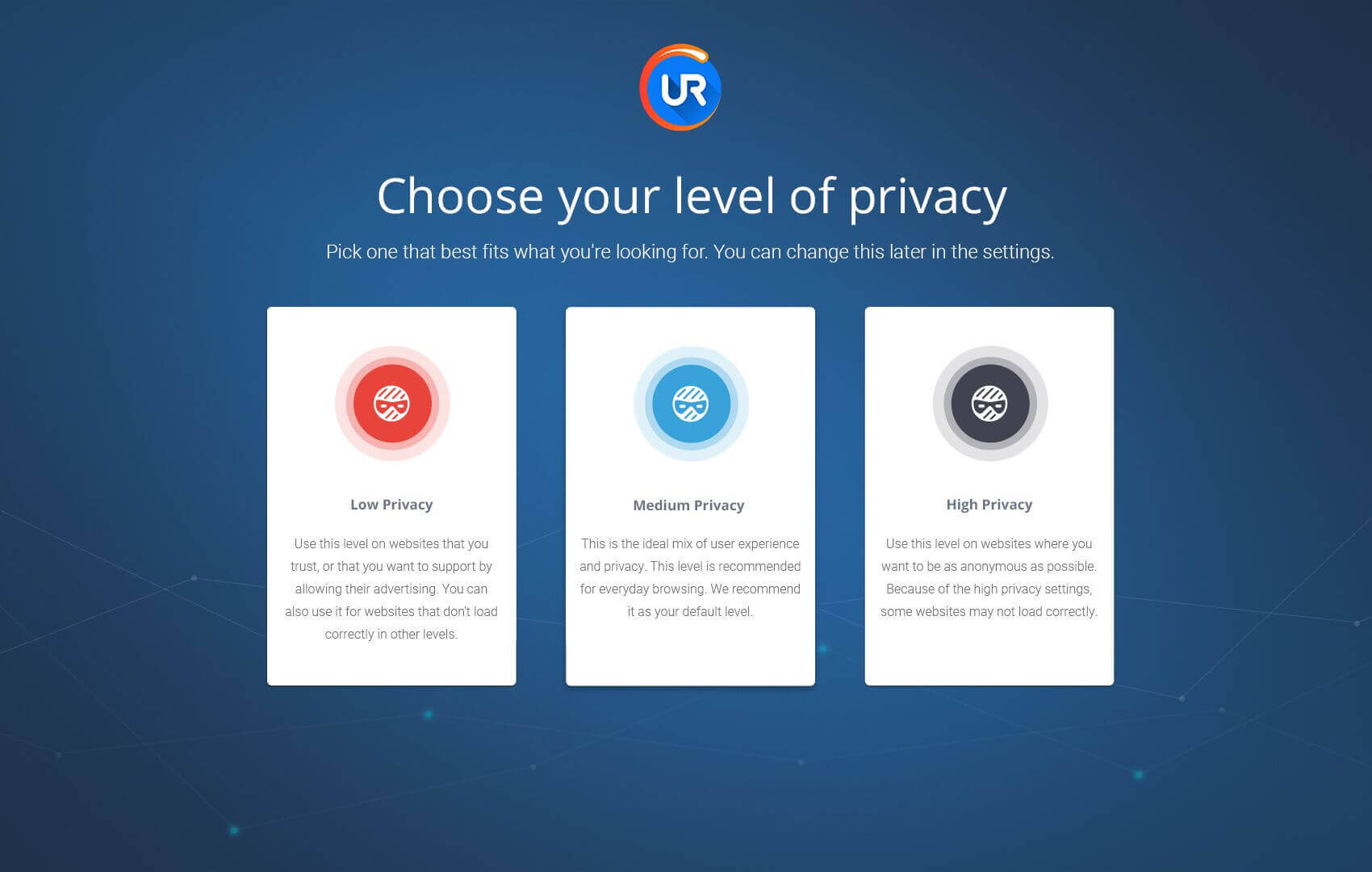los niveles de privacidad de su navegador
