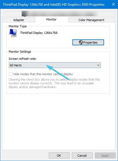 Ekrano mirgėjimas atnaujinus į „Fall Creators Update“