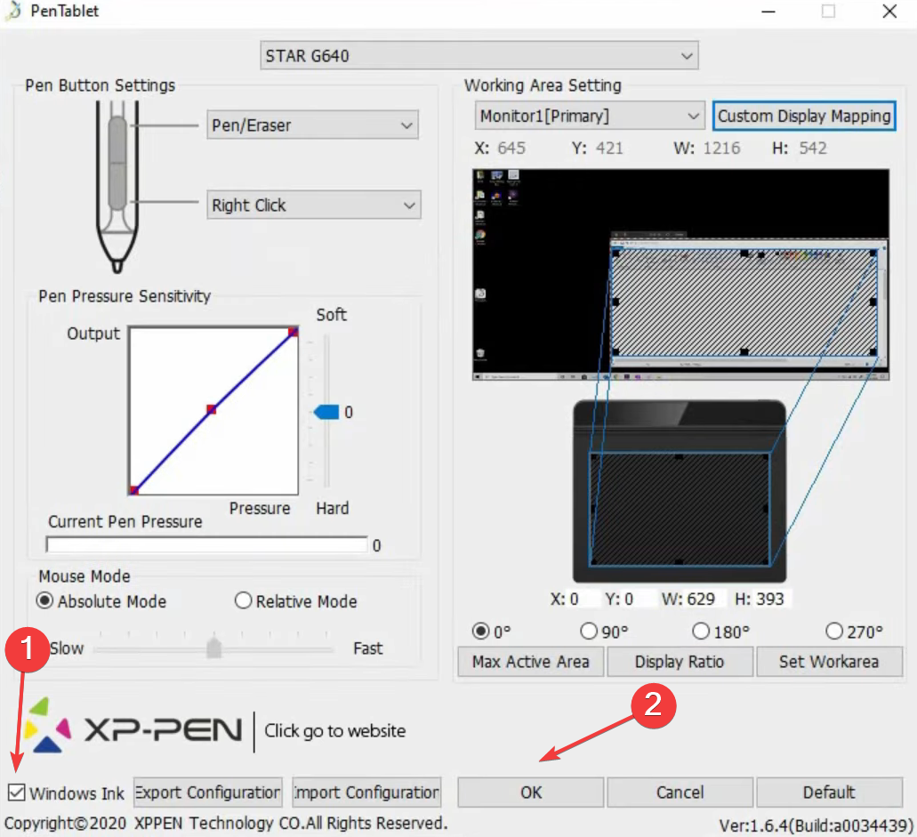 Windows Ink для виправлення натиску пера у фотошопі xp