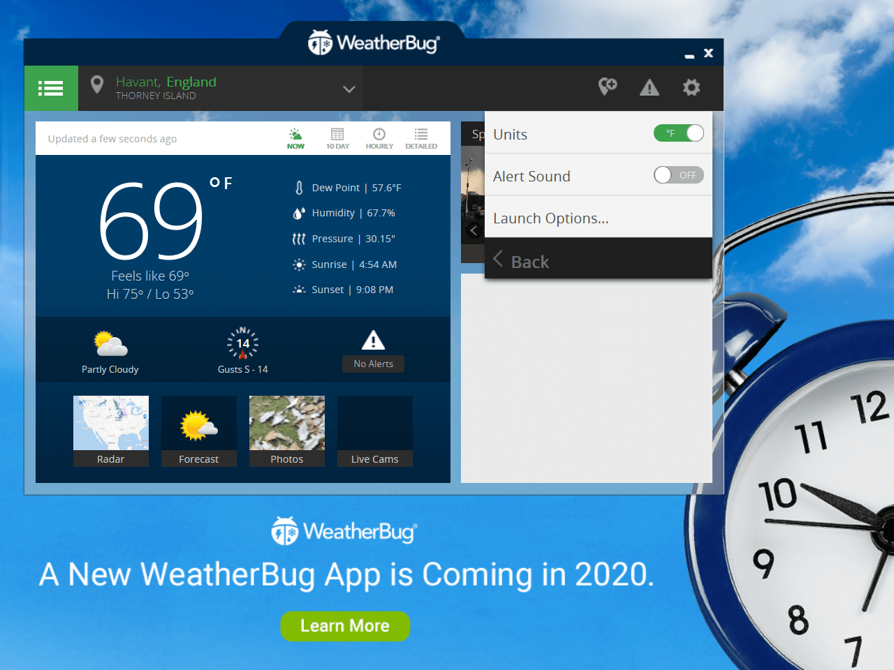 Jedinica opcije Windows 10 widget temperature na programskoj traci