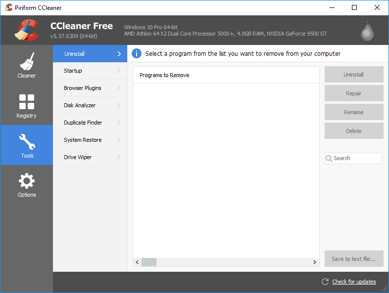 CCleaner nefunguje, zablokuje Windows 10