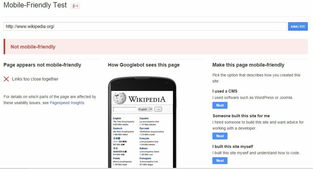 witryna przyjazna dla urządzeń mobilnych wikipedii
