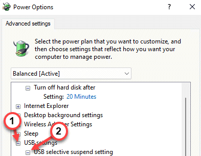 Nastavení selektivního pozastavení USB Min