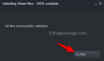 Steam 파일 유효성 검사 성공 최소