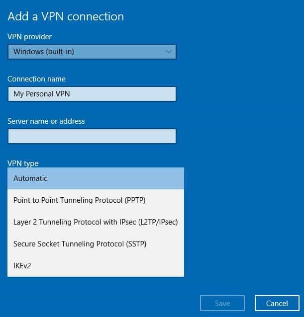 VPN-tüüpi VPN-sülearvuti