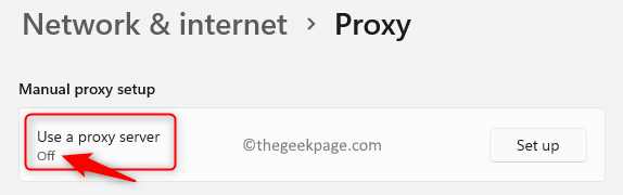 Sieć Internet Proxy Użyj serwera proxy Wył. Min