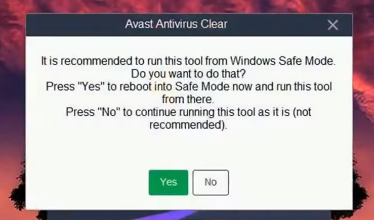 Utilità Avast Clear Si è verificato un errore avast durante la disinstallazione