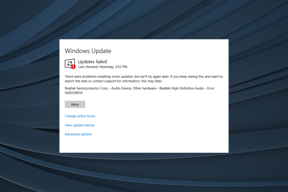 corregir el error de actualización de Windows 0x80248014
