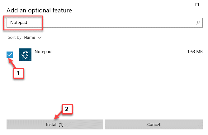 Hinzufügen eines optionalen Feature Search Notepad Check Install Check