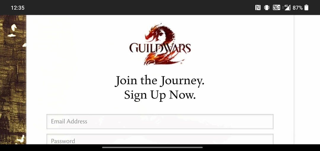 Essayez de créer un compte Guild Wars 2 en utilisant les données mobiles au lieu du Wi-Fi si vous obtenez l'erreur indiquant que vous n'êtes pas autorisé à créer un compte.
