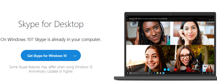 atsisiųsti klasikinę „Skype“ „Windows 10“