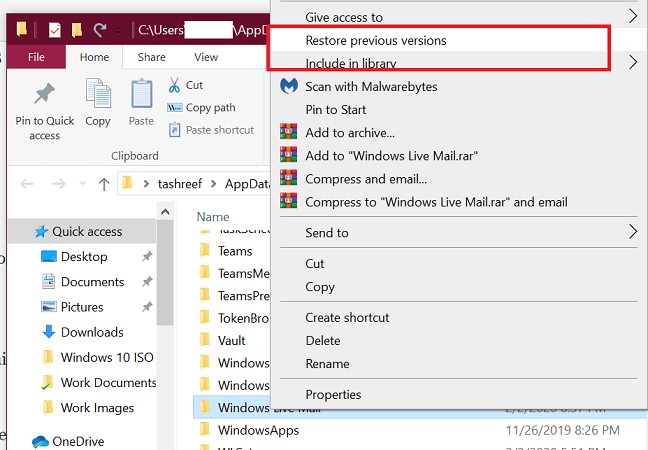recuperar e-mails excluídos do Windows Live Mail