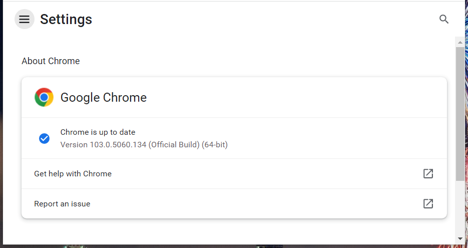 Про деталі Chrome Chrome повідомляє, що триває завантаження