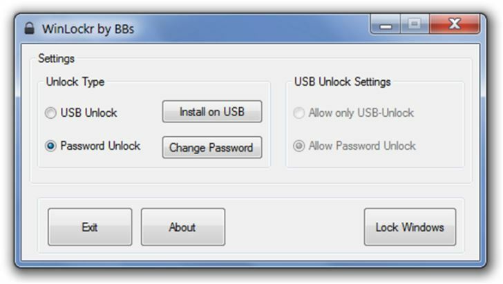 Chave de bloqueio USB WinLockr