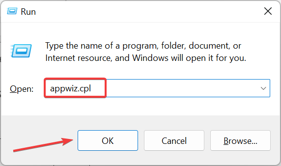 appwiz.cpl для виправлення помилки сервера в '' додатку chrome