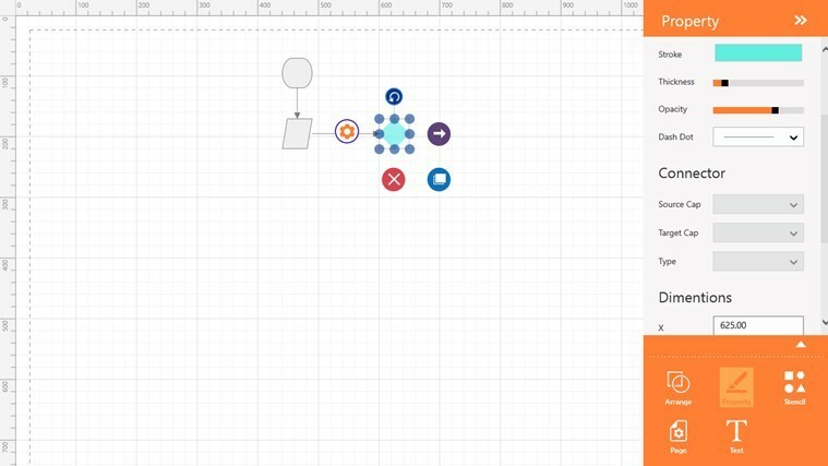 फ़्लोचार्ट आरेख, माइंड मैप, संगठन चार्ट बनाने के लिए विंडोज 8.1 के लिए स्टैंसिल ऐप का उपयोग करें