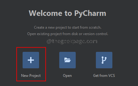 Pycharm'da Yeni Proje