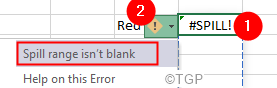 Causas del error de derrame de Excel