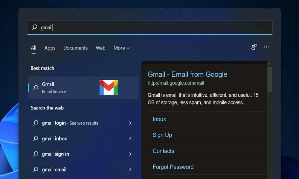 gmail-search windows 11 outlook går ned