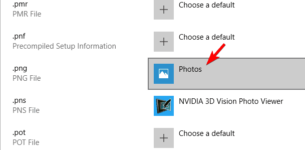 Расширения файлов выберите приложение по умолчанию. Миниатюры в формате PNG не отображают Windows 10.