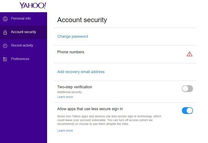 logga in på Yahoo Mail-appen