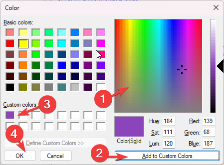 WinaeroTweaker_Wählen Sie eine benutzerdefinierte Farbe aus