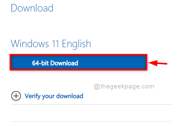 Klõpsake nuppu 64-bitine Windows 11 11zon allalaadimine