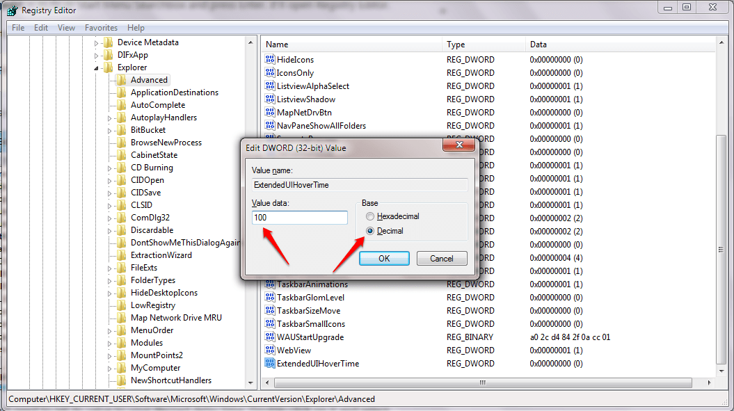 A tálca indexképének előnézetének csökkentése a Windows 7/8/10 rendszerben