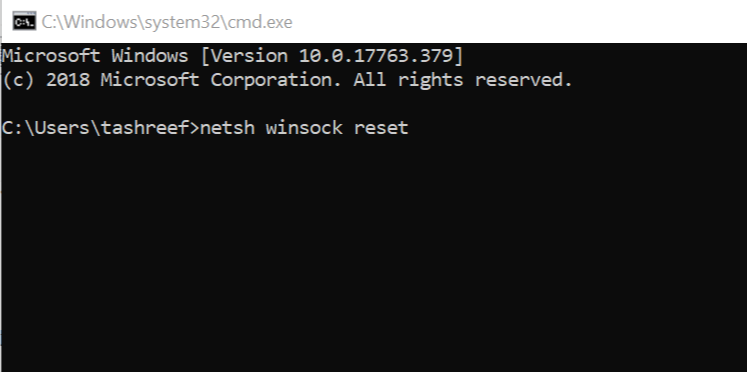 Resetiranje otkrivenog softvera Winsock Conflict