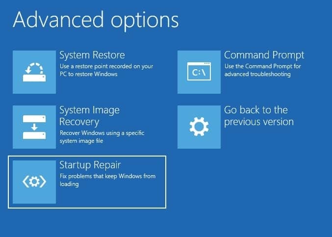 Windows 10 Reparatie opstarten