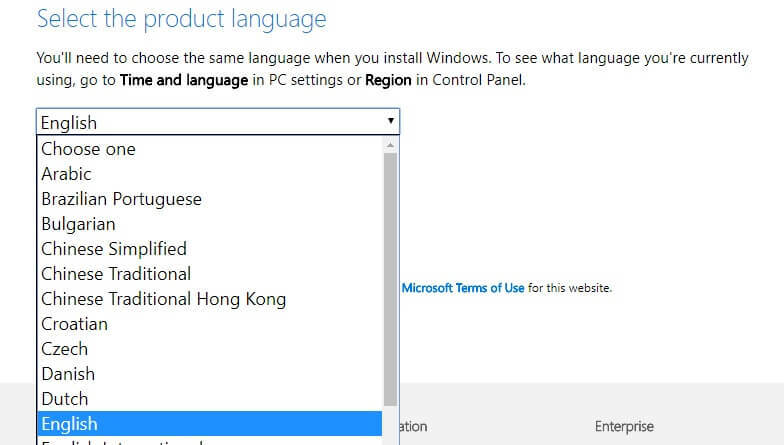 namestite Windows 8.1 ISO angleščina
