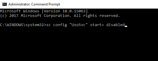 sc კონფიგურაცია "UsoSvc" start = გამორთულია Windows 10 კომპიუტერი ავტომატურად იღვიძებს